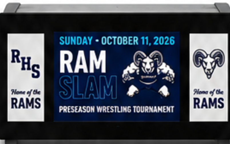 Ram Slam ad on the scoring table screen